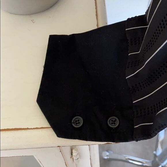 Lane Bryant Collared Zip-Up Chevron Long Sleeve Layering Blouse Black 14/16 EUC - Picture 7 of 15